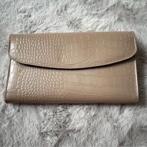 Bey-Berk Jewelry Travel Clutch Multi Compartments Bag Crocodile Pattern NWOT
